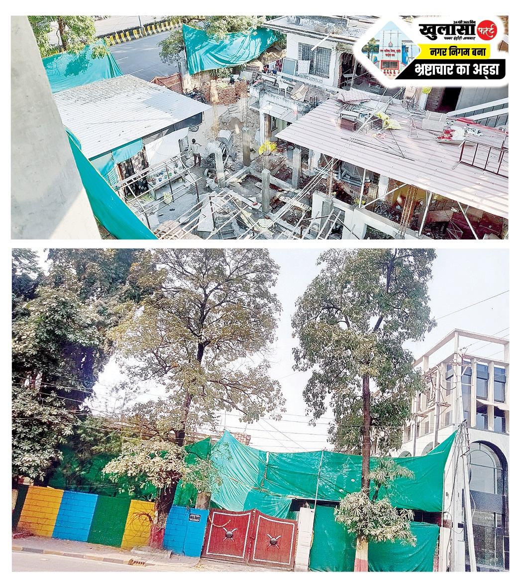 यशवंत निवास रोड क्षेत्र में नियमों को ताक में रख बन रहा बहुमंजिला भवन