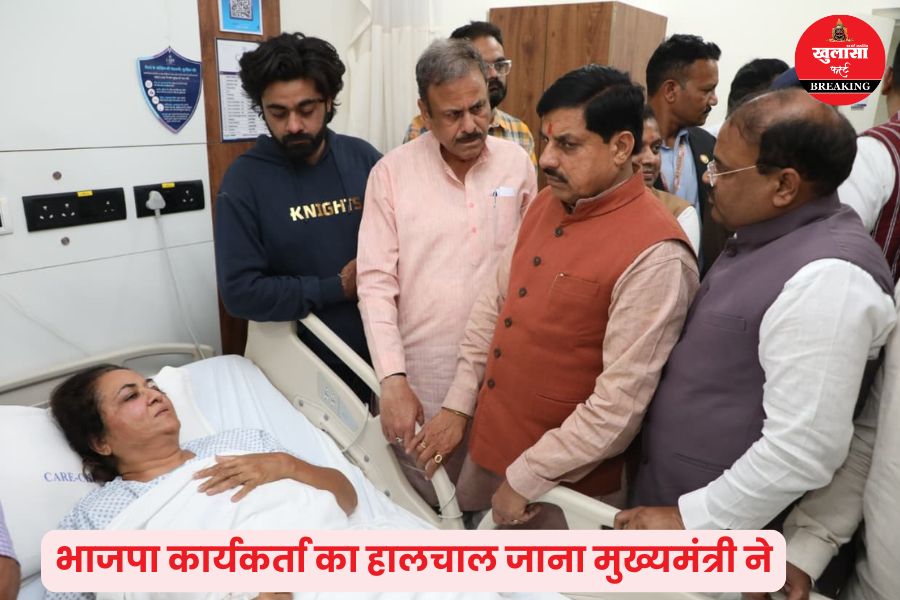 भाजपा कार्यकर्ता का हालचाल जानने अस्पताल पहुंचे मुख्यमंत्री