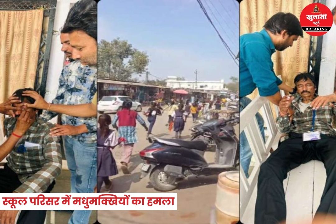 स्कूल परिसर में मधुमक्खियों का हमला