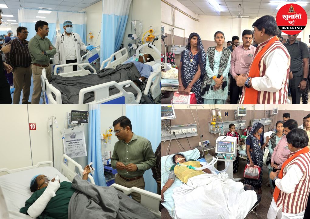 अस्पताल पहुंचे मंत्री और संभागायुक्त