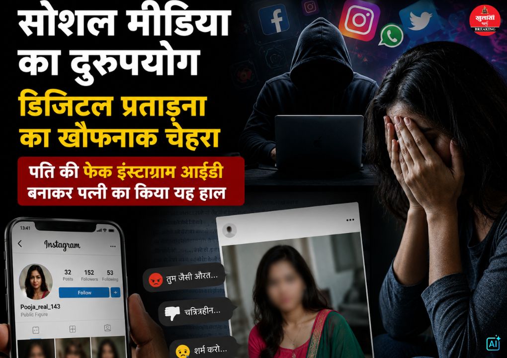 पति के नाम और फोटो का उपयोग बनाई फेक आईडी