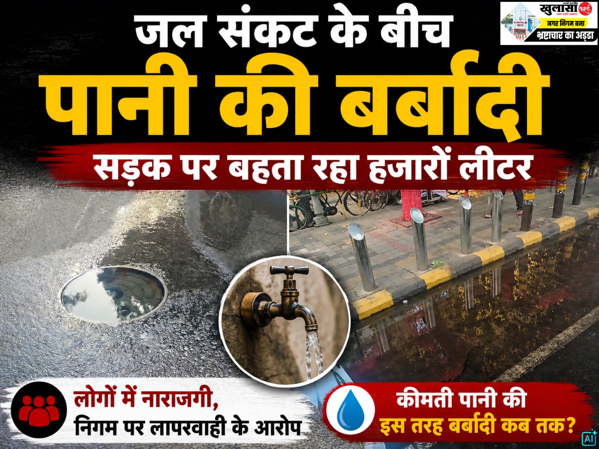 जल संकट के बीच पानी की बर्बादी